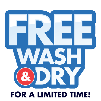 Free wash & dry for a limited time!