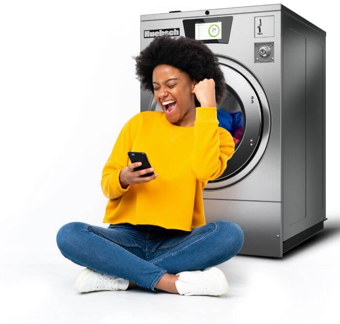 clean laundry rewards happy woman